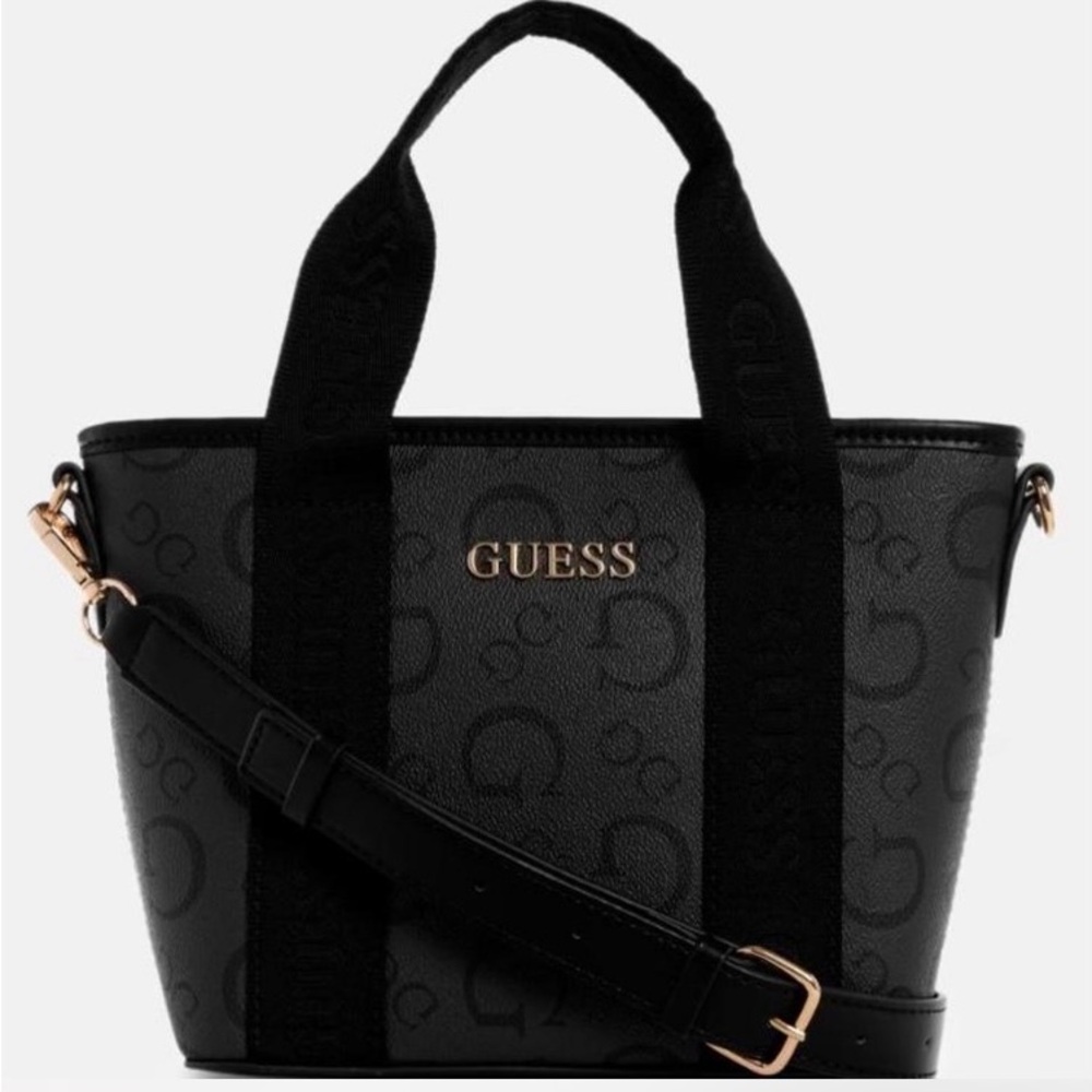 Guess Astra Enlarged Logo Mini Tote w/Crossbody Strap